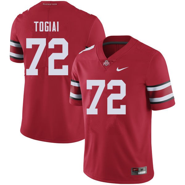 Ohio State Buckeyes #72 Tommy Togiai Men Player Jersey Red OSU46783